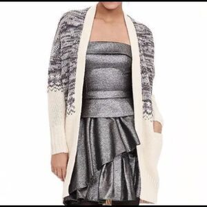 Banana Republic Open Front Fair Isle Knit Merino Wool Blend Cardigan Medium